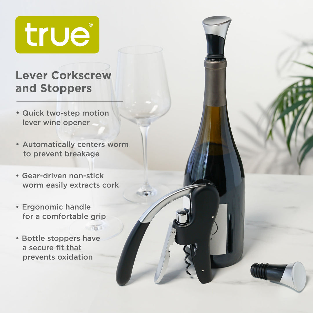 Lever Corkscrew and Stoppers