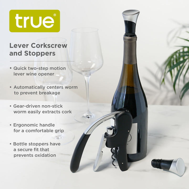 Lever Corkscrew and Stoppers