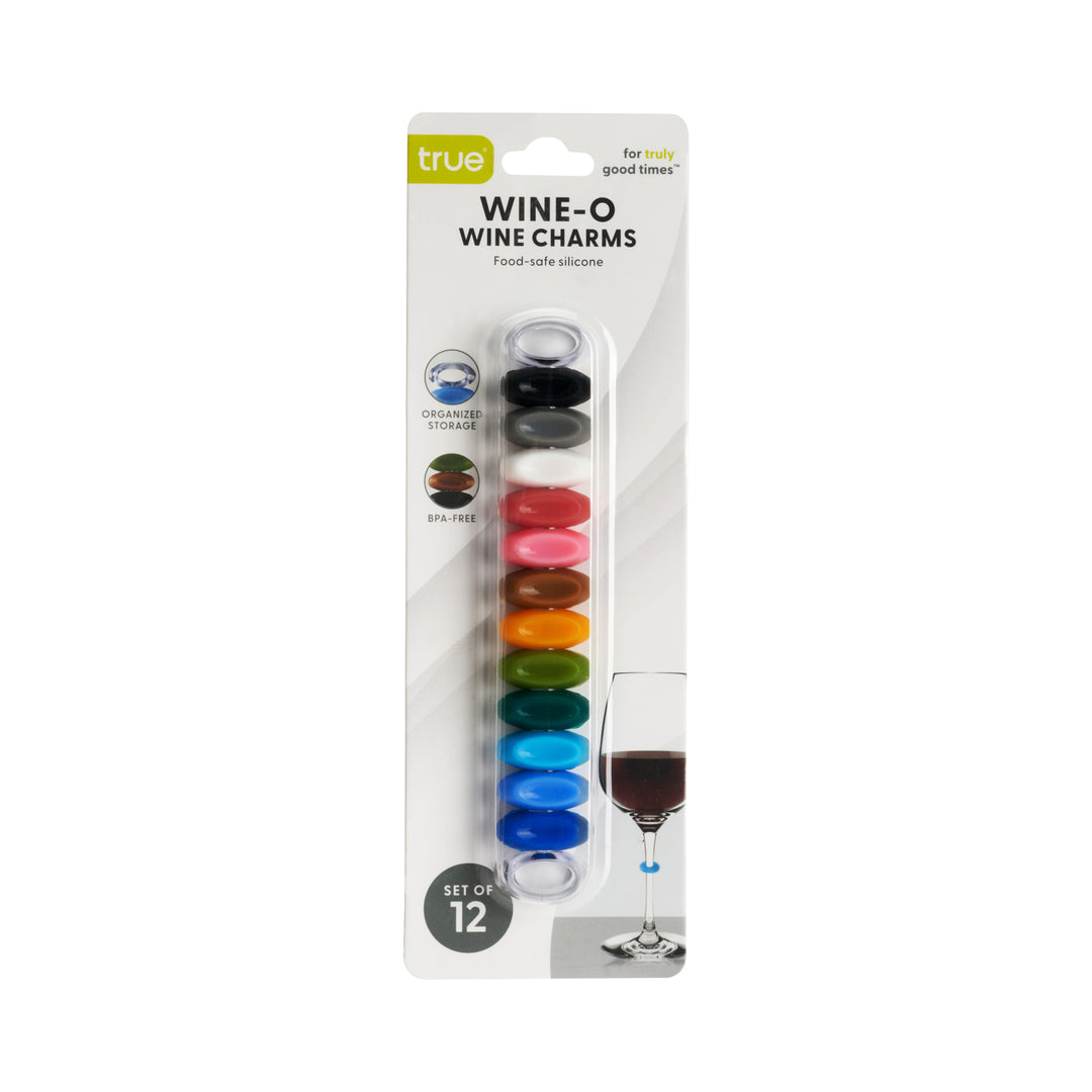 Wine-O Silicone Wine Charms, Set of 12
