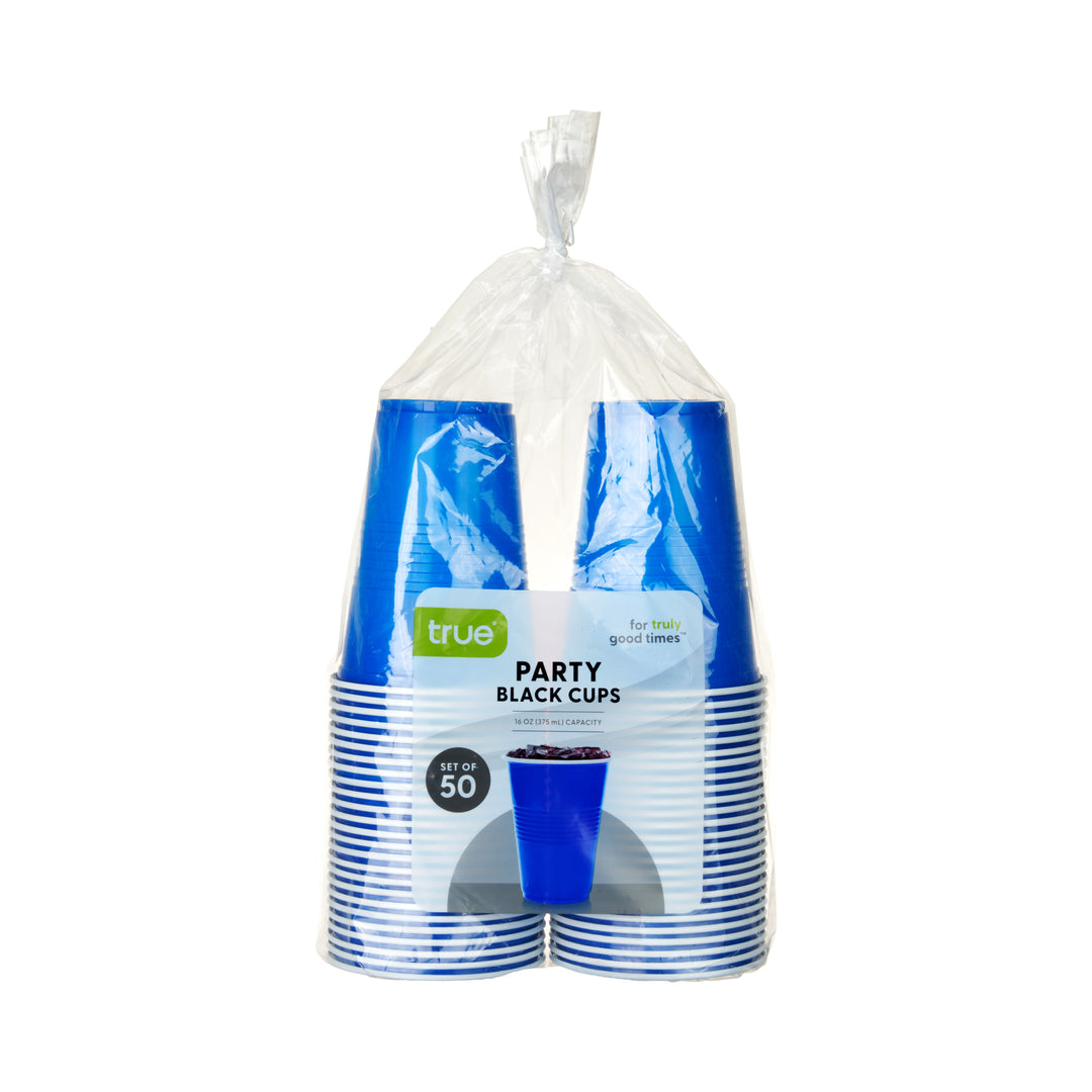 Party 16 oz Plastic Cups in Blue, Set of 50