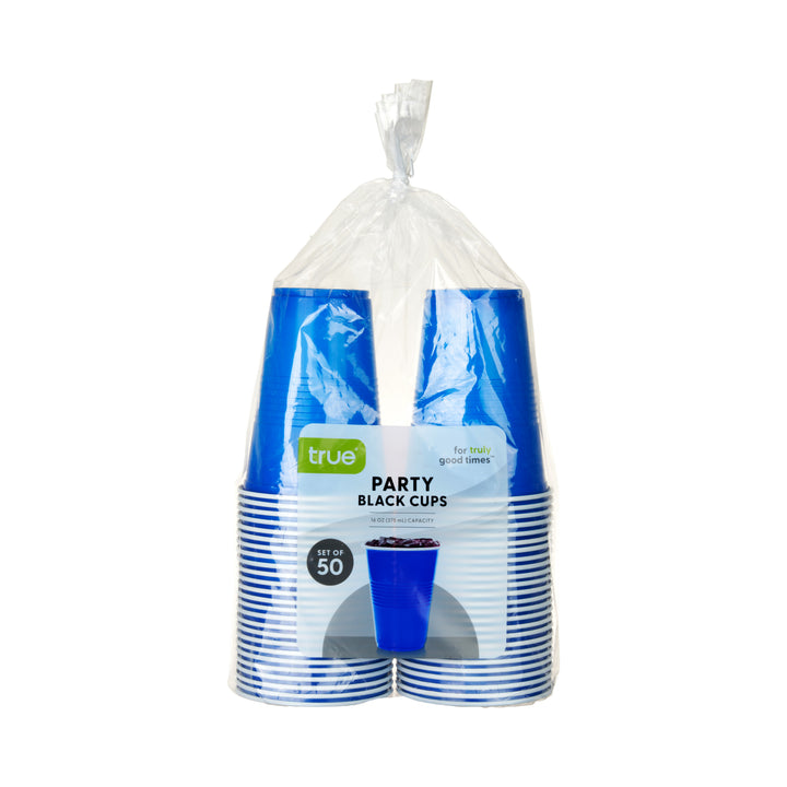 Party 16 oz Plastic Cups in Blue, Set of 50