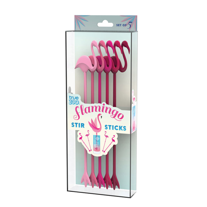 TrueZoo Flamingo Stir Sticks, Set of 5