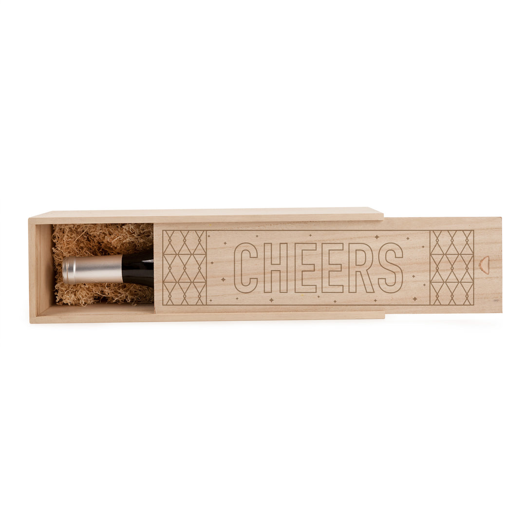 Cheers Single Bottle Paulownia Wood Wine Box