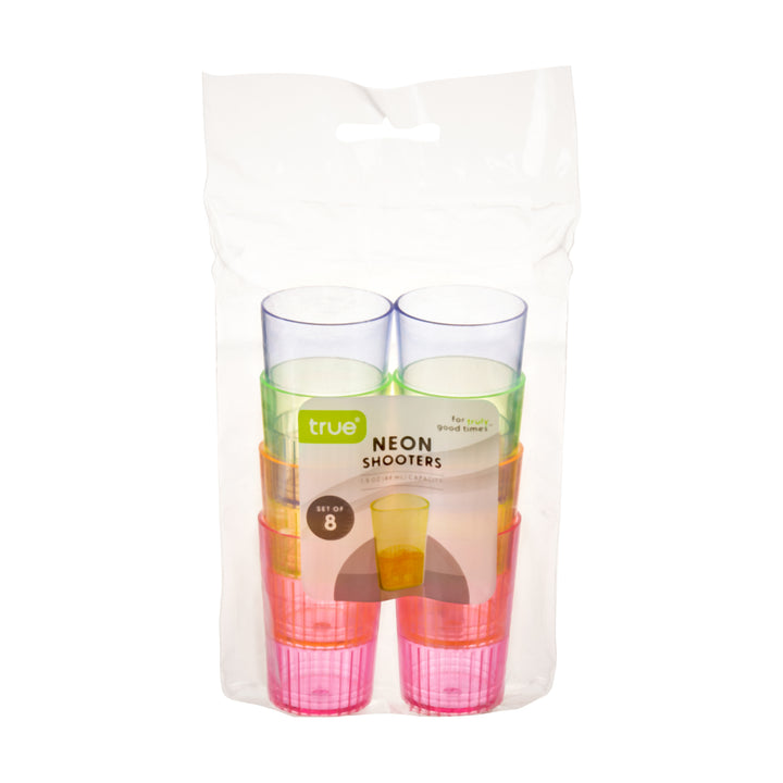 Party HotShots 1.5 oz Plastic Shot Glasses in Assorted Colors, Set of 8