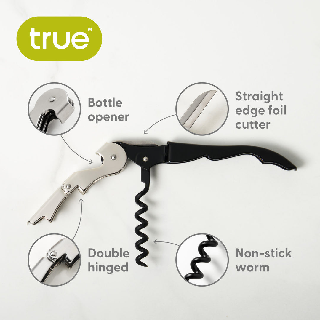 Truetap Waiter's Corkscrew with Straight Blade in Black