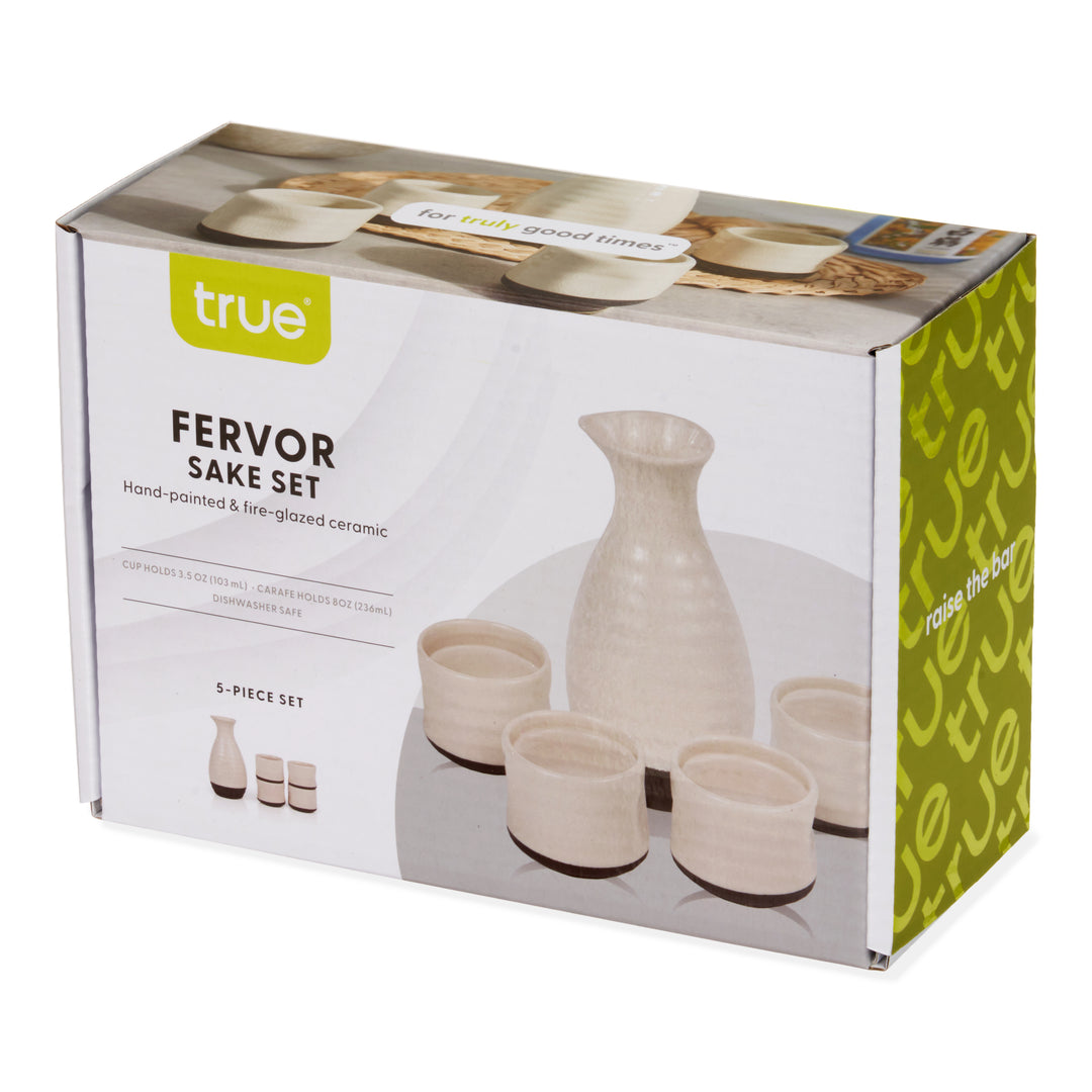 Fervor 5-Piece Hand Painted Ceramic Sake Set