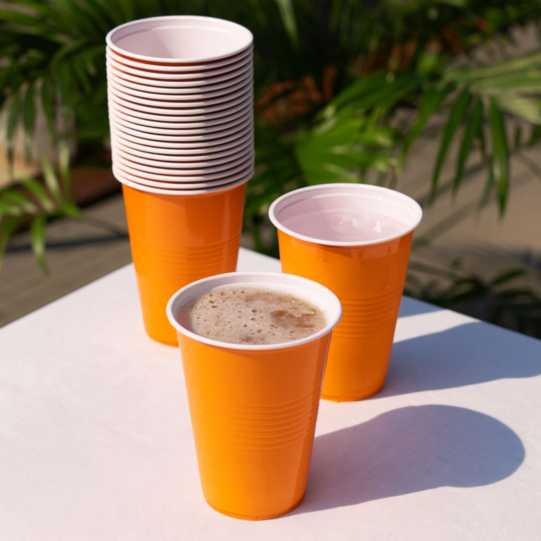 16 oz Orange Party Cups, Set of 50
