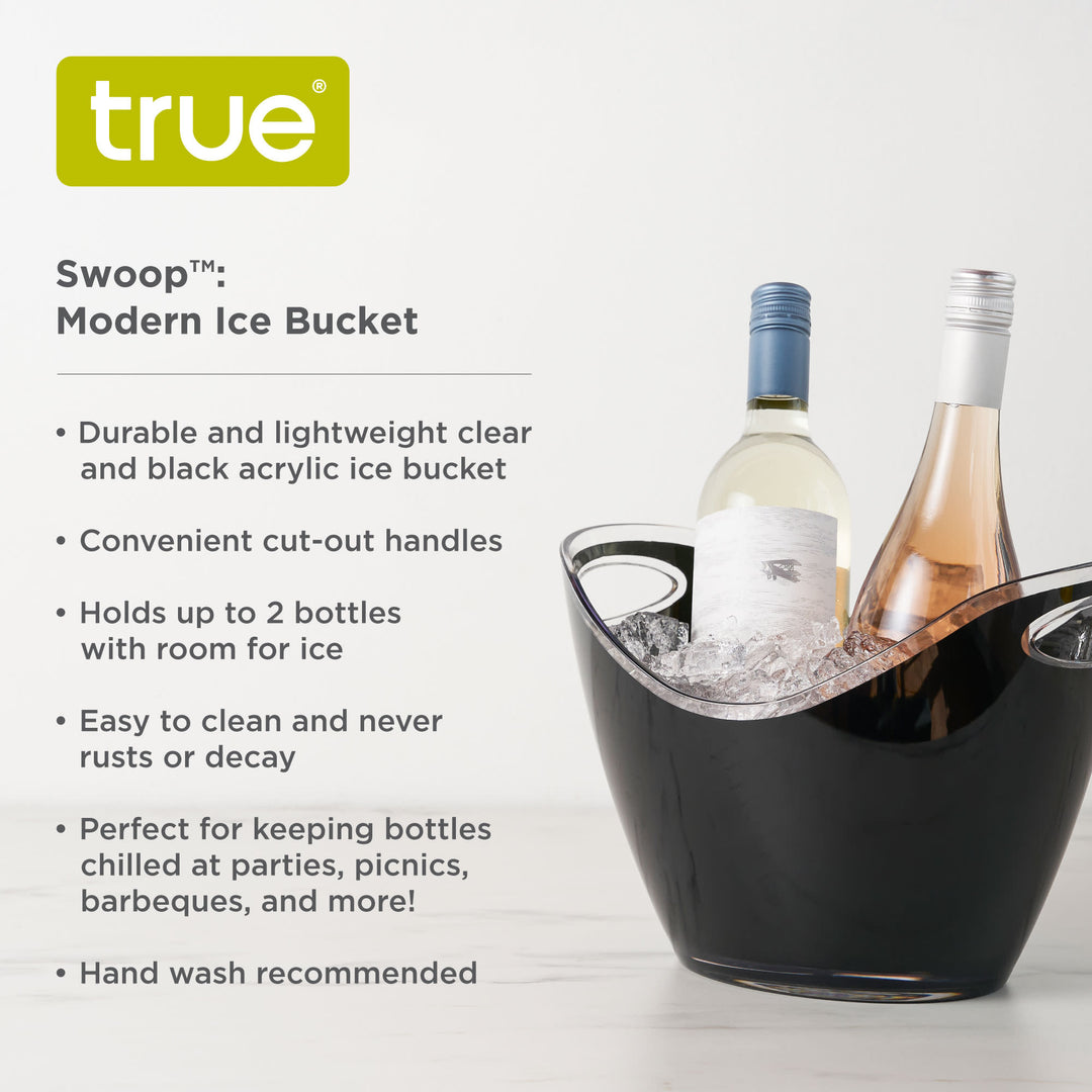 Swoop Acrylic Ice Bucket in Black