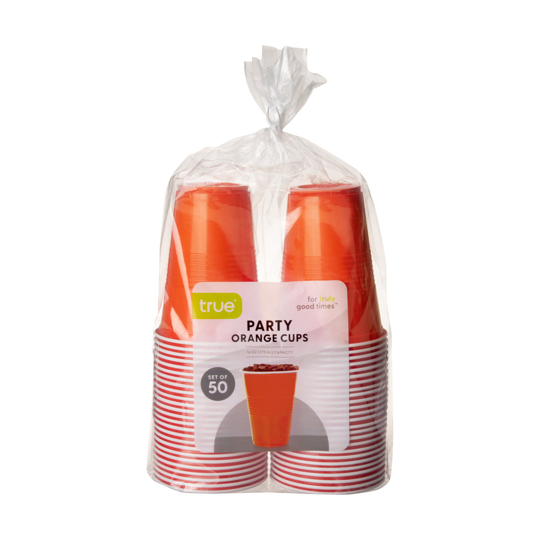16 oz Orange Party Cups, Set of 50