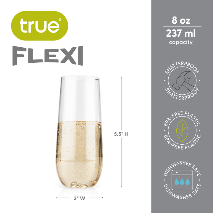 Flexi Stemless Champagne Flutes, Set of 2