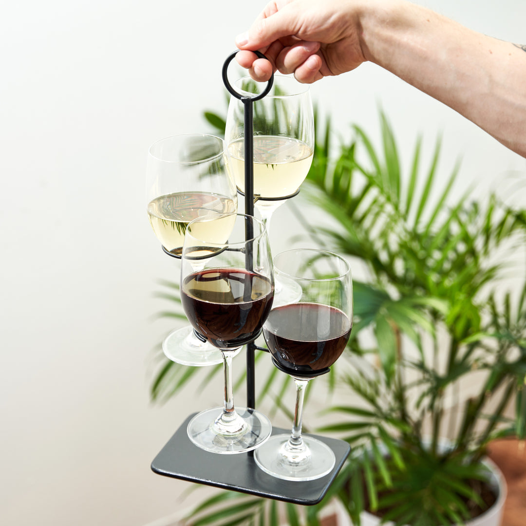 Hover Wine Flight 4-Glass Holder