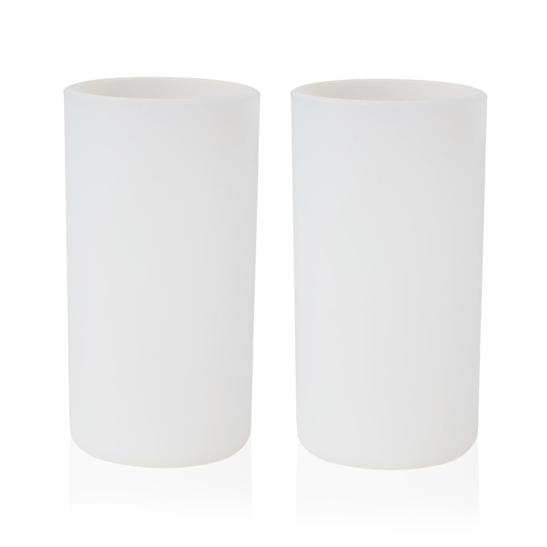 Flexi 19 oz Silicone Highball Tumblers in White, Set of 2