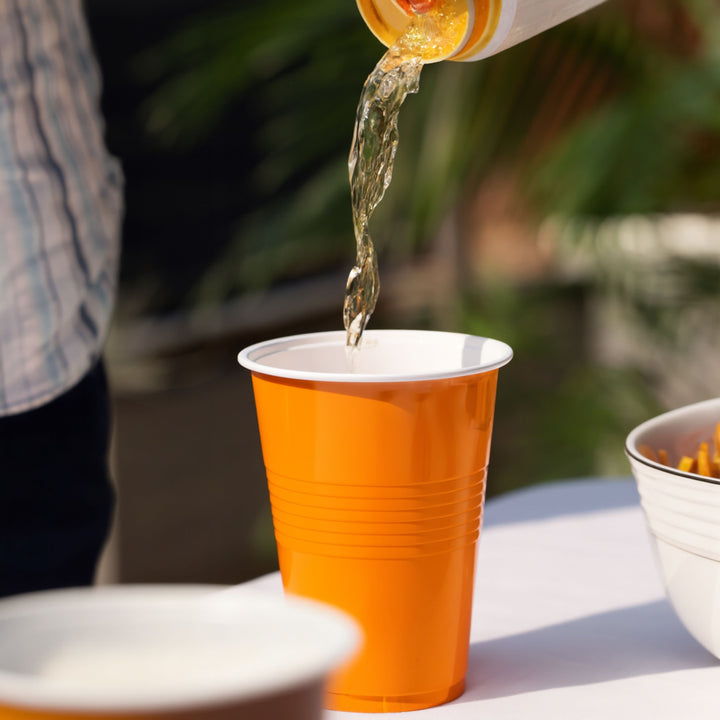 16 oz Orange Party Cups, Set of 50