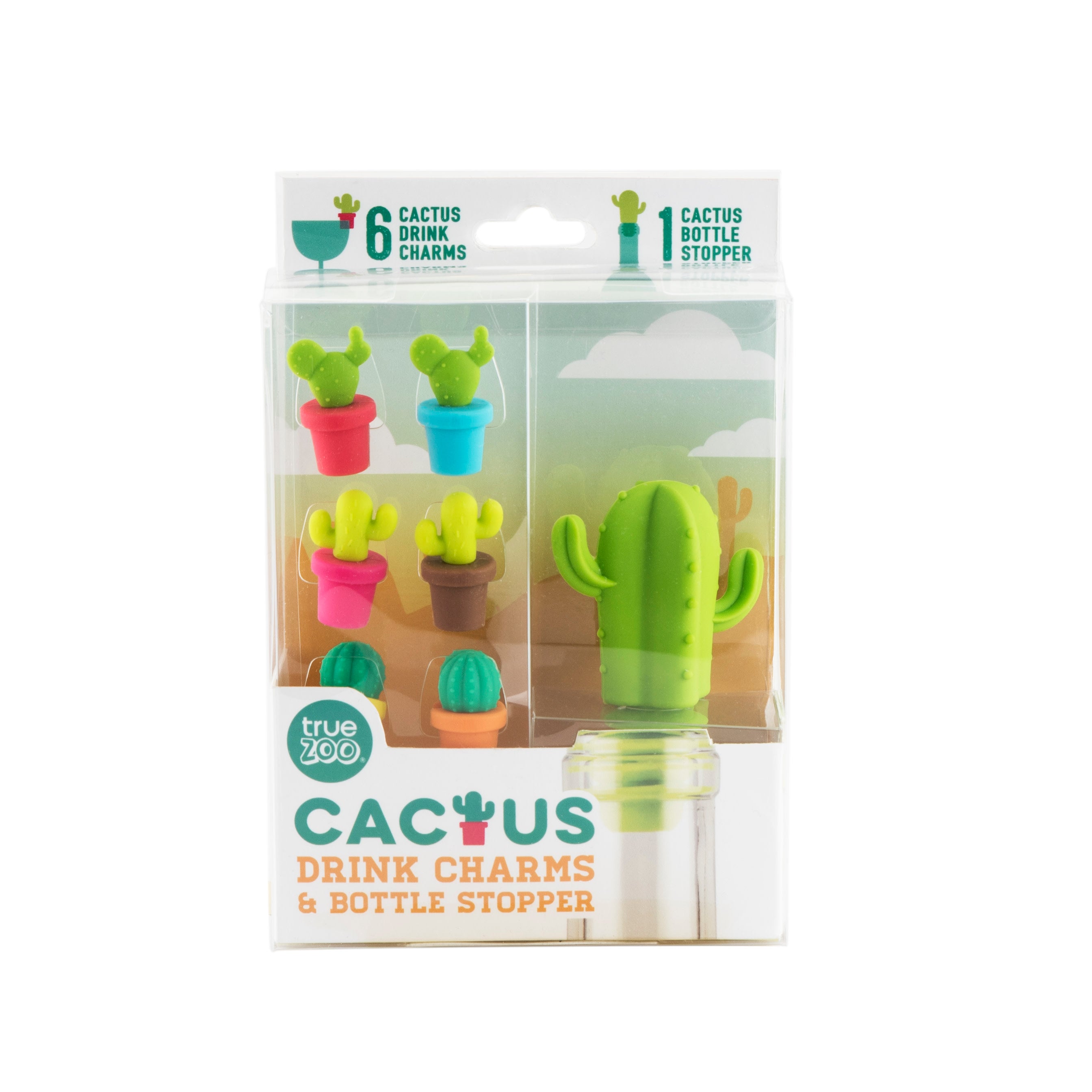 TrueZoo Cactus Silicone Bottle Stopper & Drink Marker - Thumbnail 5