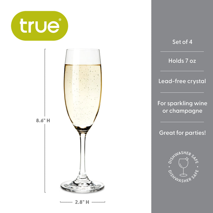 Cuvée 7 oz Stemmed Champagne Flute, Set of 4