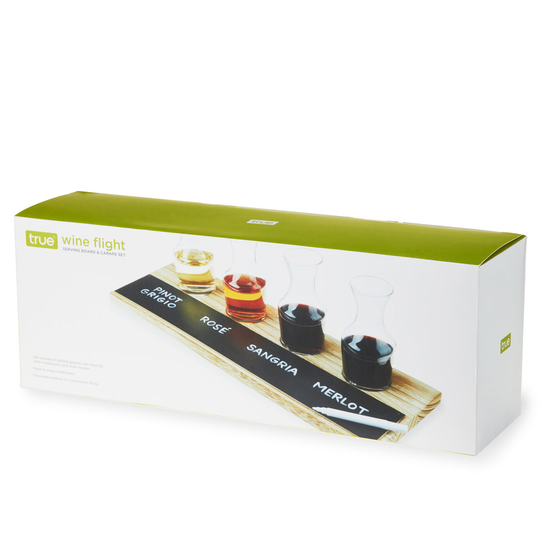 Wine Flight Serving Board and Carafe Set