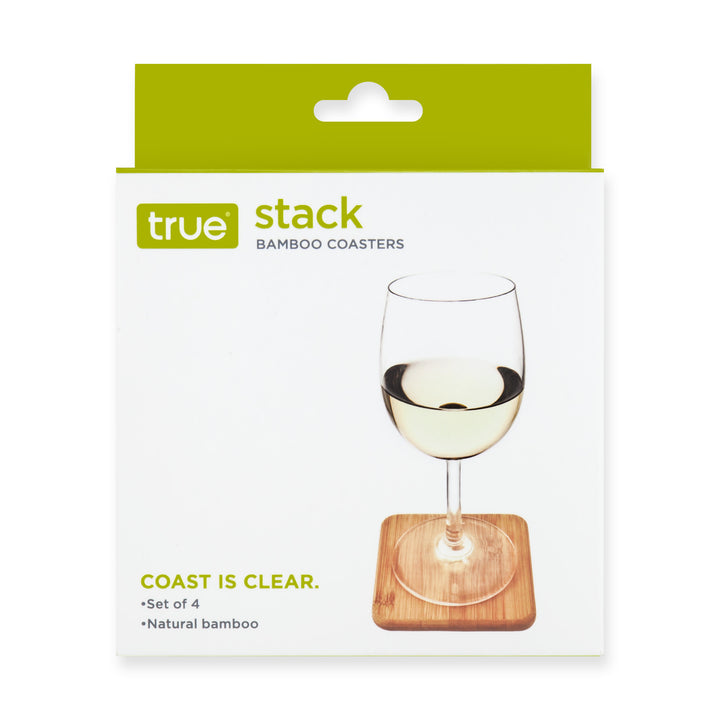 Stack Natural Bamboo Coasters, Set of 4