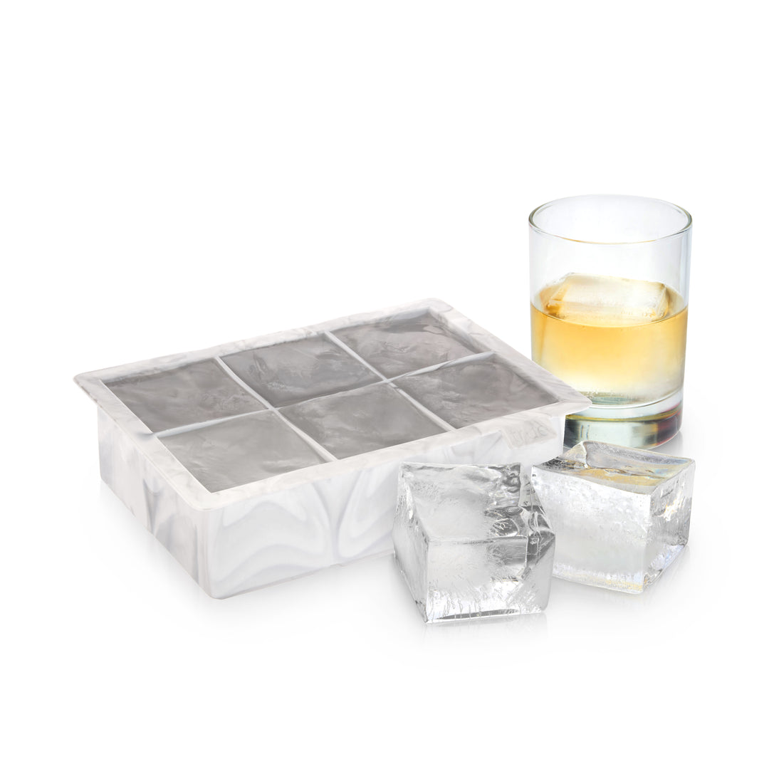 Marbled 2" Silicone Ice Cube Tray in Marble