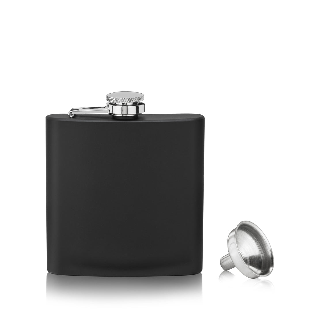 Trueflask 6 oz Stainless Steel Flask in Matte Black