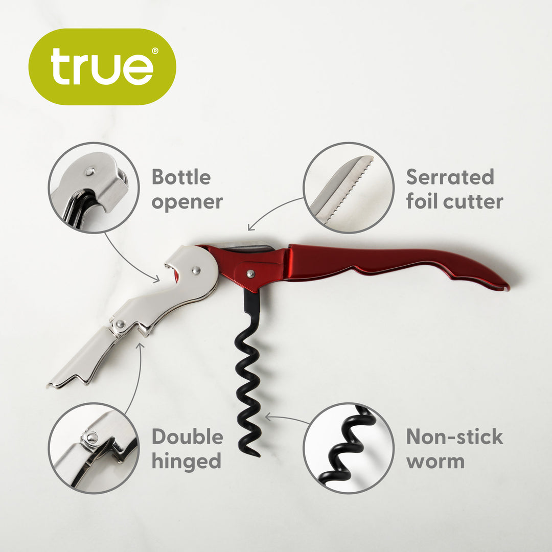 Truetap Waiter's Corkscrew in Metallic Red