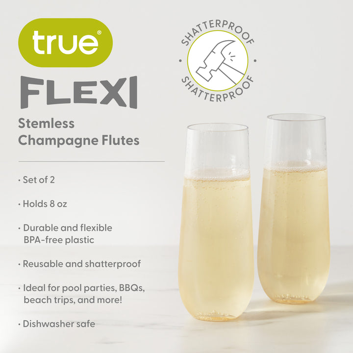 Flexi Stemless Champagne Flutes, Set of 2