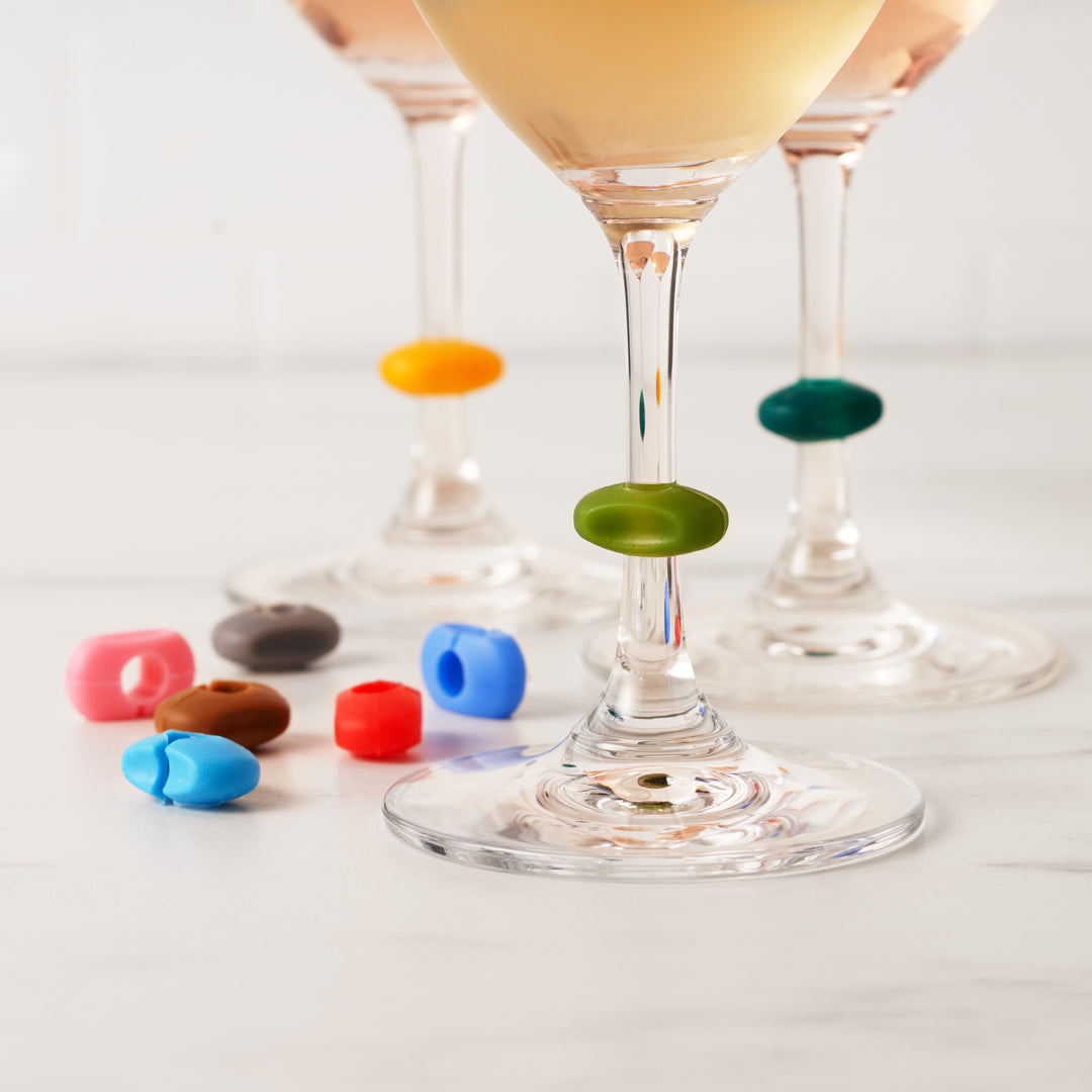 Wine-O Silicone Wine Charms, Set of 12