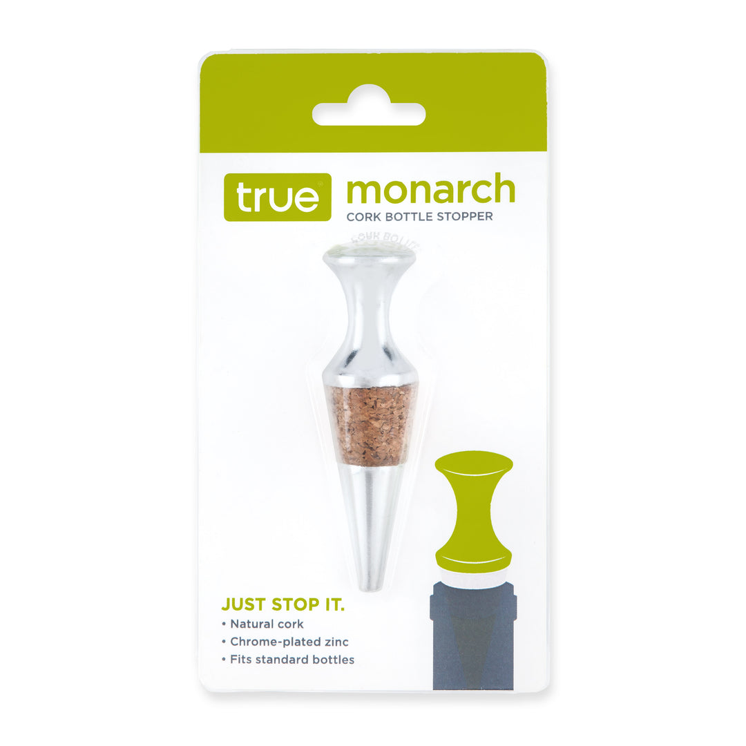 Monarch Chrome & Cork Bottle Stopper