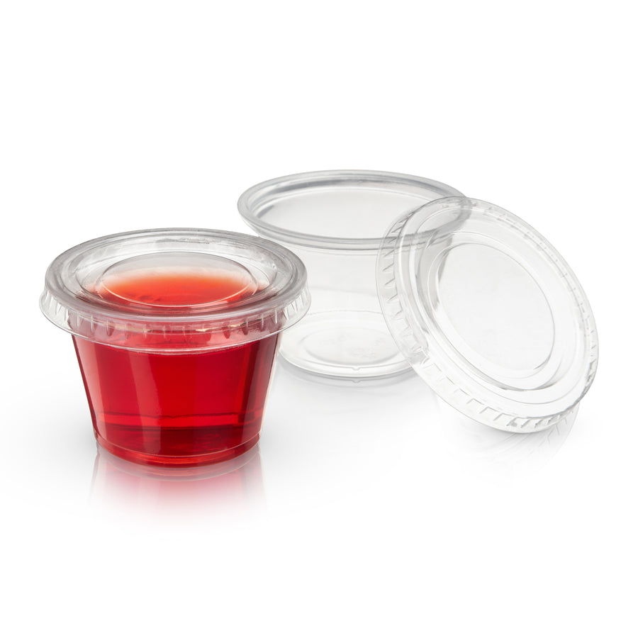 NYHI 100 Pack 2 oz Small Clear Plastic Cups Disposable Jello Shots with Snap on Leak Proof Lids Small Shot Cups Food Storage Containers for Party Portion Control Sauces Spices Liquid NYHI 100 Pack 2 oz Small Clear Plastic Cups Disposable Jello Shots with Snap on Leak Proof Lids Small Shot Cups Food Storage Containers for Party Portion Control Sauces Spices Liquid
