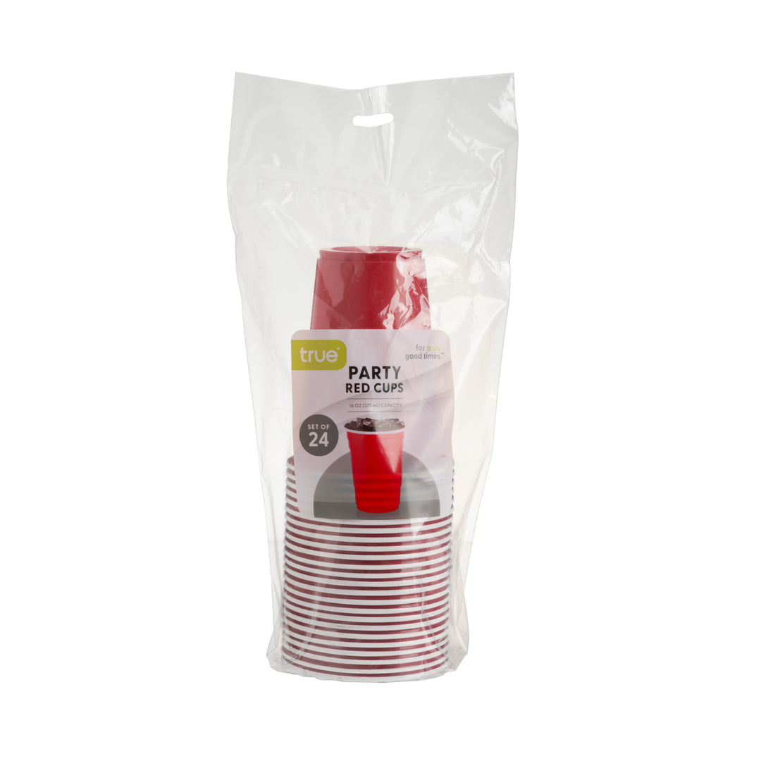 Party 16 oz Plastic Cups in Red, Set of 24