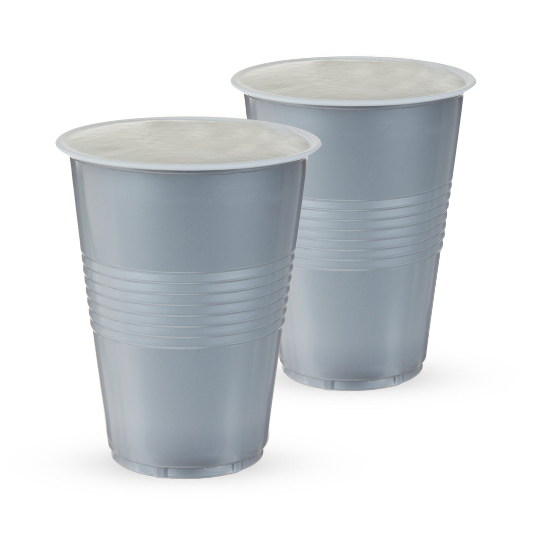 Party 16 oz Plastic Cups in Silver, Set of 24