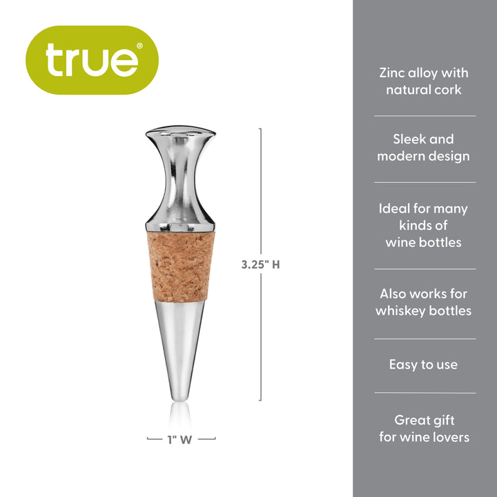 Monarch Chrome & Cork Bottle Stopper