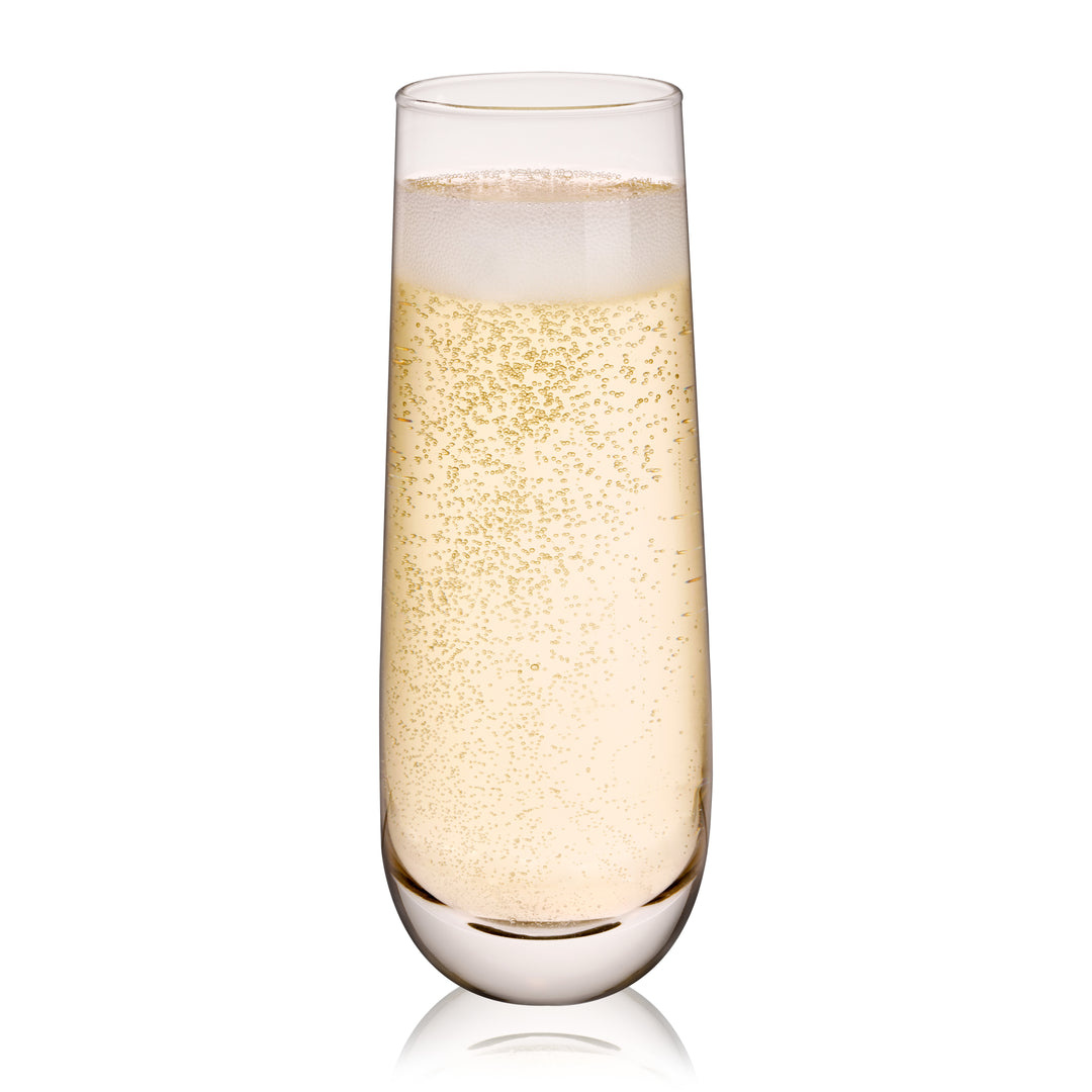 Stemless Champagne Flutes, Set of 8