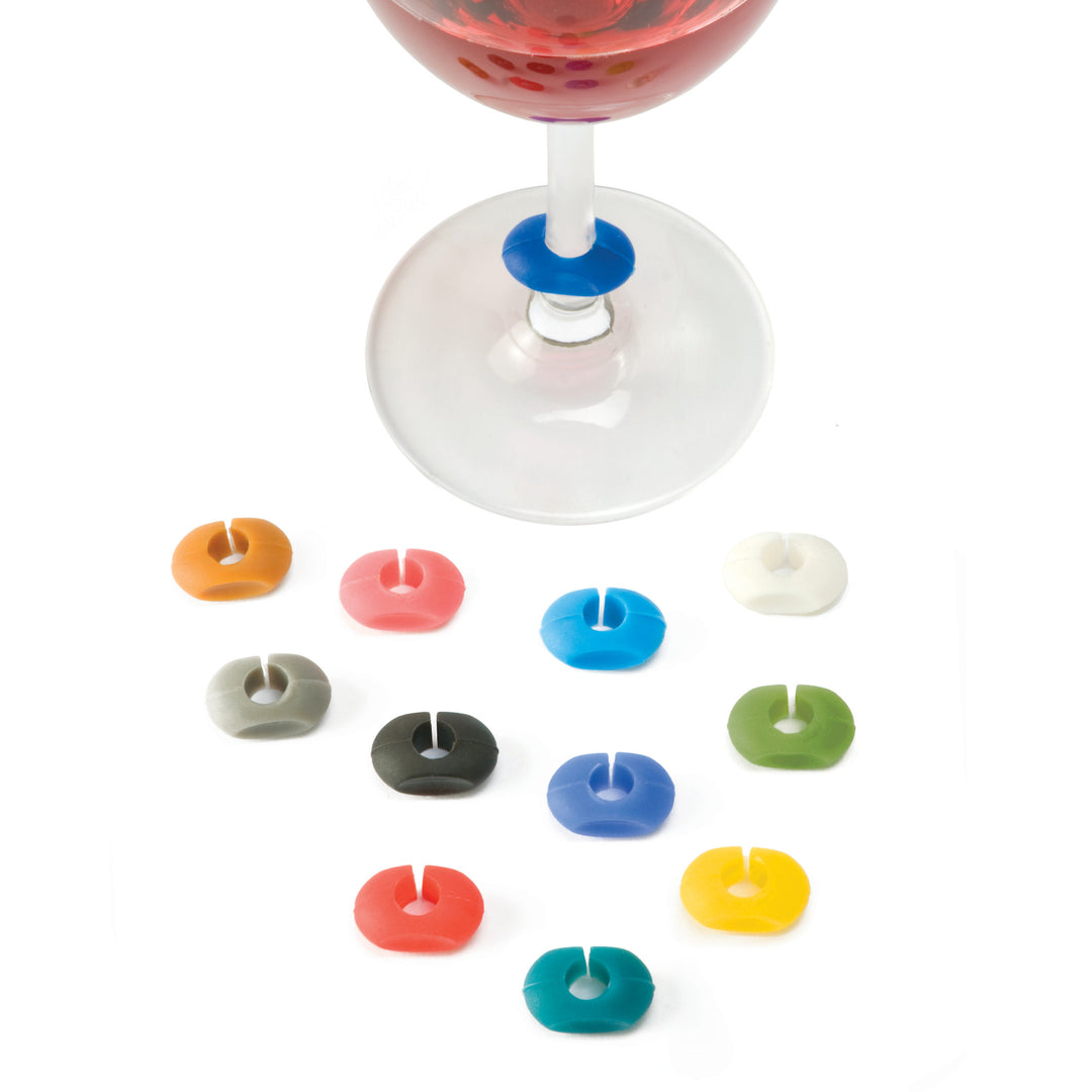 Wine-O Silicone Wine Charms, Set of 12