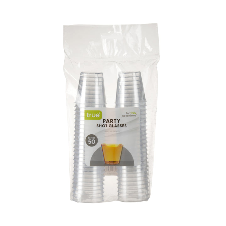 Party 1 oz Plastic Shot Glasses in Clear, Set of 50