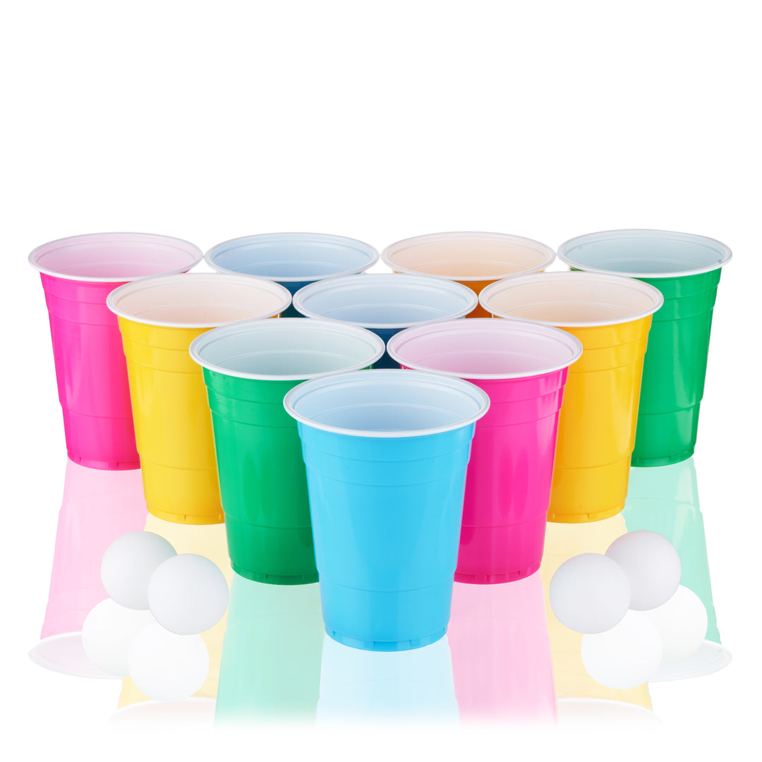 Party Beer Pong Kit in Assorted Neon Colors