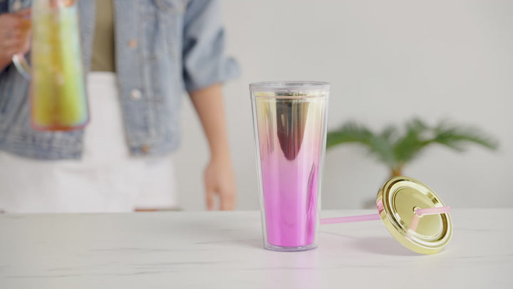 Glam Double Walled Tumbler in Iridescent