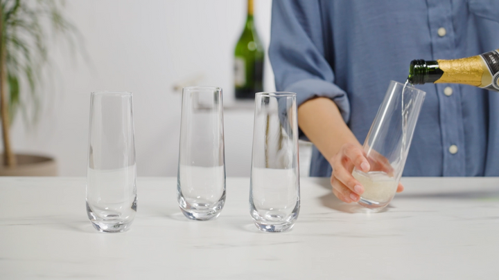 Stemless Champagne Flutes, Set of 4