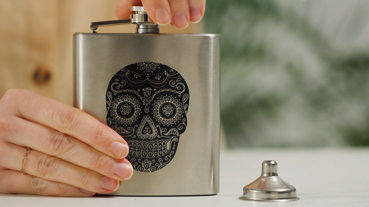 Trueflask 6 oz Stainless Steel Dia De Los Muertos Flask