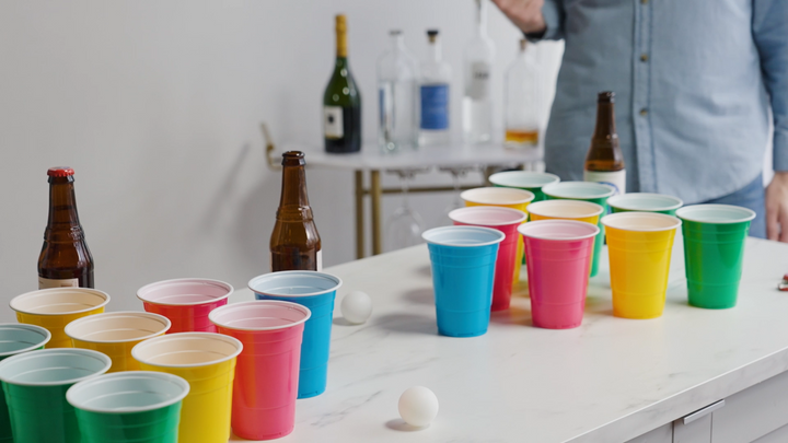 Party Beer Pong Kit in Assorted Neon Colors