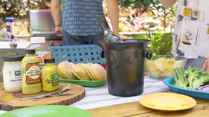 Plastic Wine Bottle Ice Bucket in Black