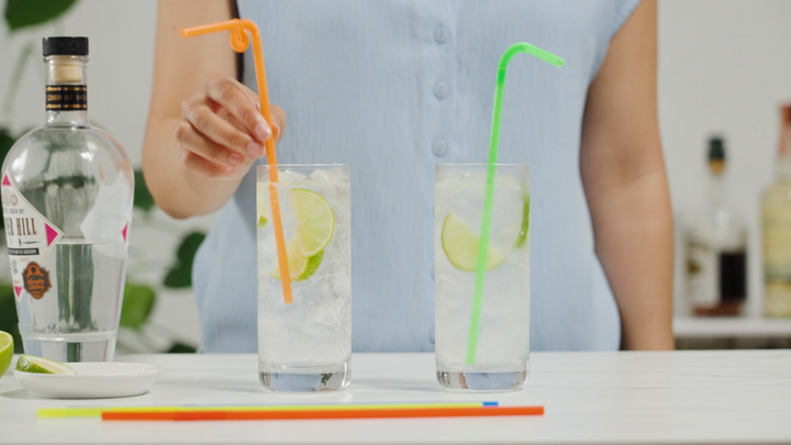 Party Twisted Ultra-Bendy Straws in Assorted Neon, Set of 50