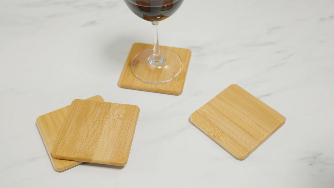 Stack Natural Bamboo Coasters, Set of 4