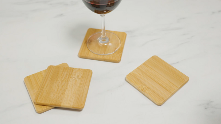 Stack Natural Bamboo Coasters, Set of 4
