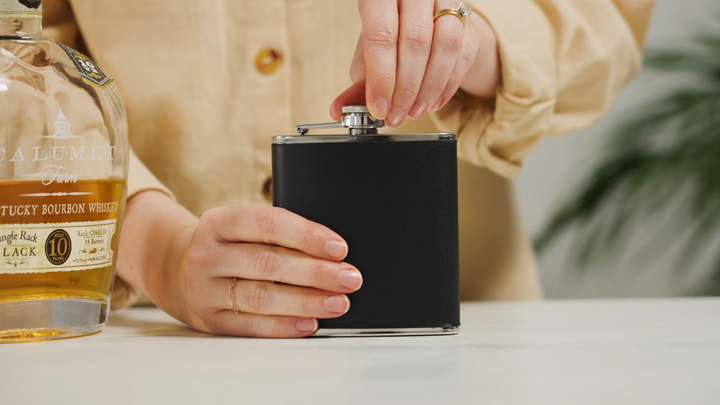 Monte Carlo 6 oz Stainless Steel Flask with Faux Leather