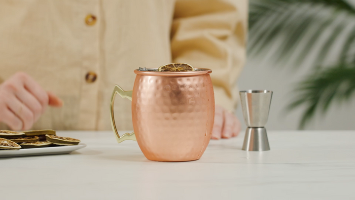Moscow Mule 16 oz Hammered Copper Plated Mug