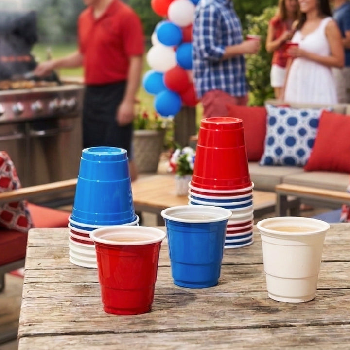 Party 1.75 oz Lil’ Liberties Mini Plastic Shot Cups in Red, White & Blue, Set of 20