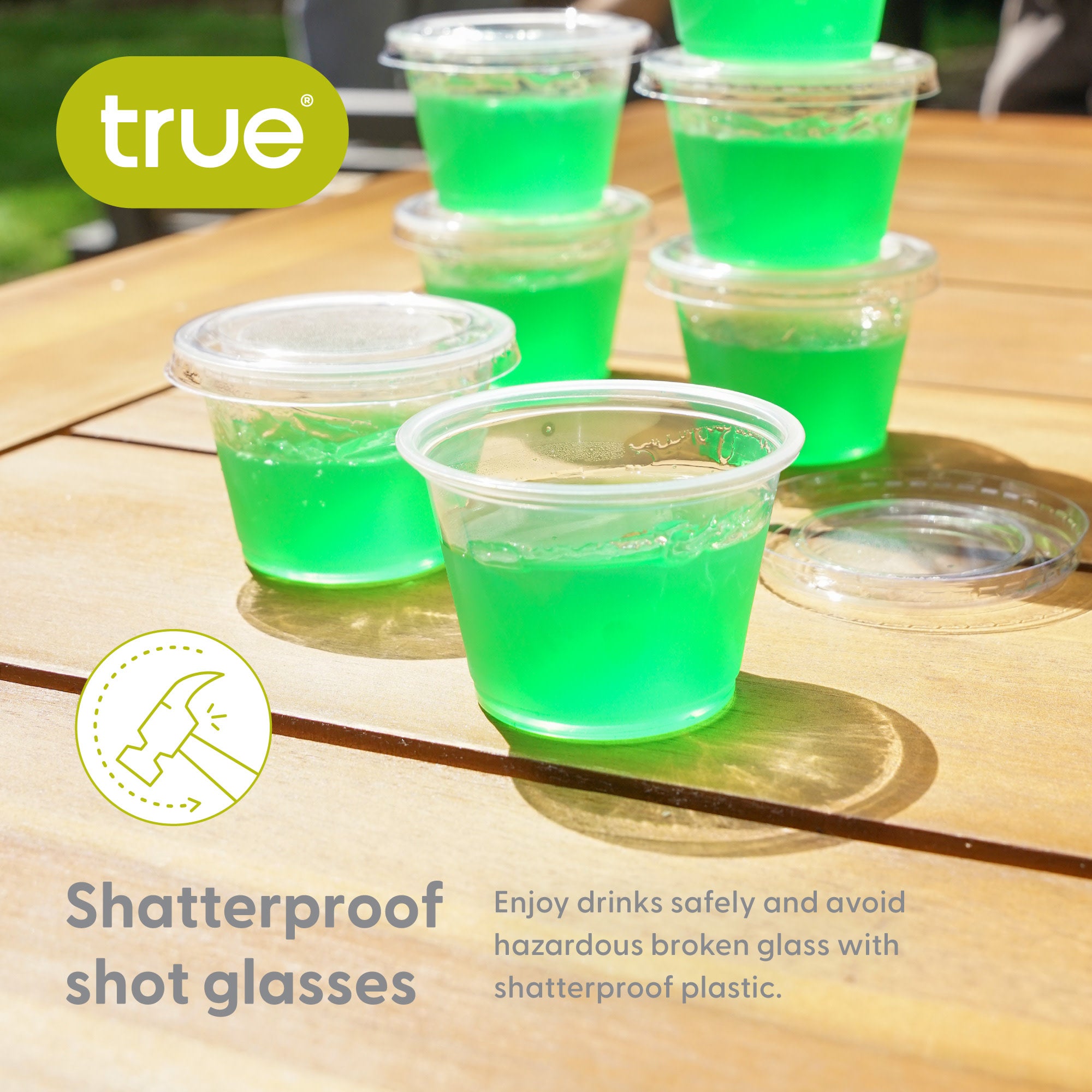True Jello Shot Cups with Lids, Salad Dressing Sauce Containers