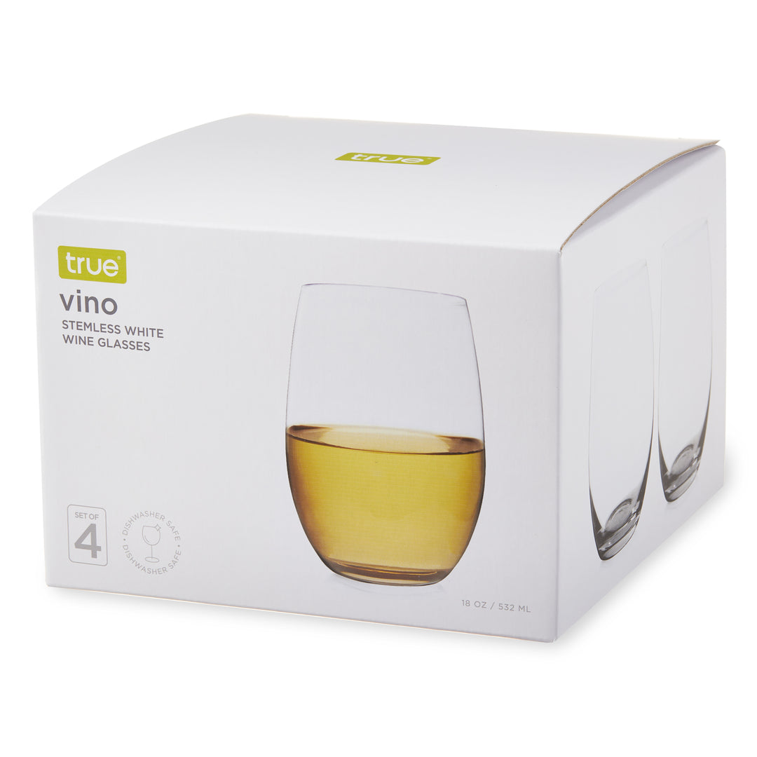 Chateau Stemless White Wine Glasses Set of 4