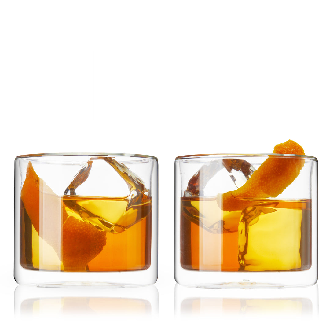 Double Walled Old Fashioned Glasses, Set of 2