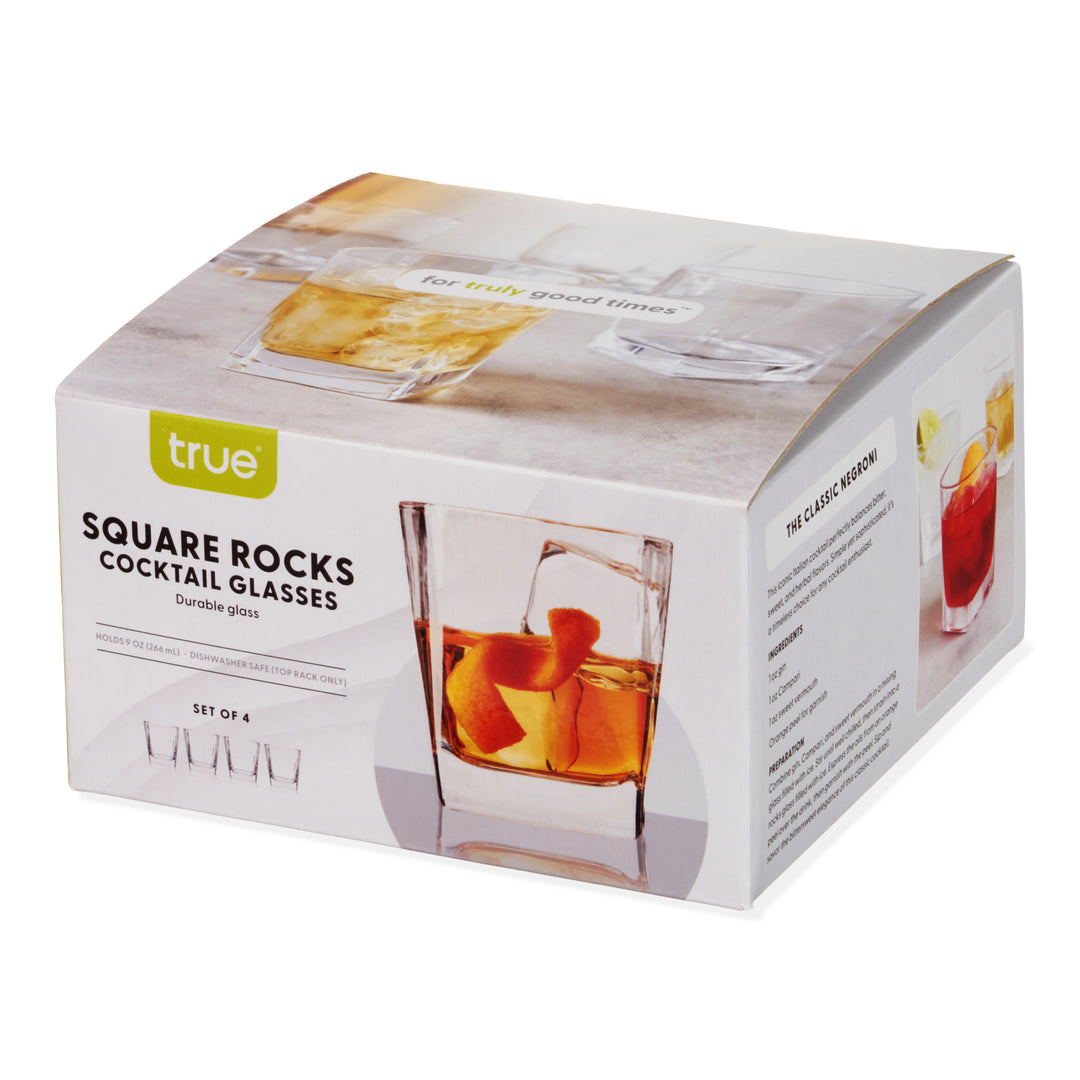 Square Rocks Cocktail Glasses, Set of 4